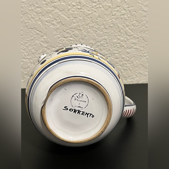 Sorrento Blue Rooster Handpainted In Italy Pitcher. - Picture 5 of 5